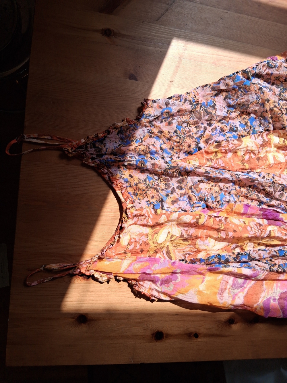 Free People Floral Maxi Dress, Vibrant Colorful Funky Pattern - Picture 3 of 5